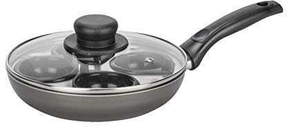 Padella antiaderente in teflon, 4 tazze, per uova in camicia, in alluminio