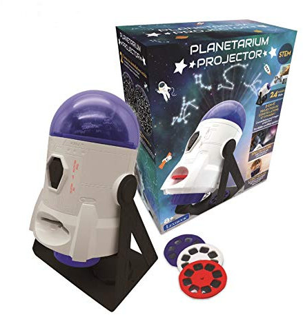 Lexibook, Planétarium Projecteur de Constellations et d'images 2-en-1, 24 Images pour découvrir l'espace, 2 dômes de Constellations, STEM, Blanc/Bleu, NLJ180