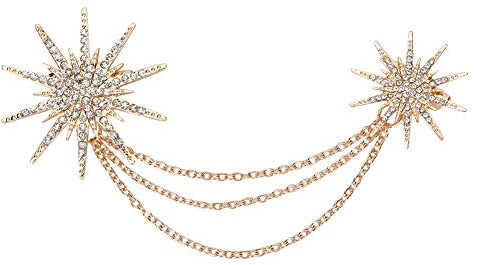 Spilla Retrò con Catene e Strass, Accessorio Elegante per Maglioni e Scialli, Decorazione Unisex per Abbigliamento