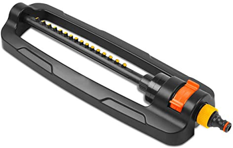 Garden Sprayer Sprinklers for Lawns – Garden Bar with 16 Durable Nozzles – Oscillating Sprinkler with Built-In Cleaning Pin – Large Coverage Area – Ideal for Lawn, Garden. Set by MYPURECORE