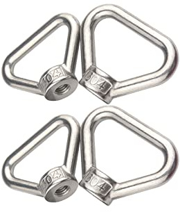 304 acier inoxydable M20 écrou à oeil Triangle anneau forme levage écrou à oeil fileté écrou attache 4 pièces
