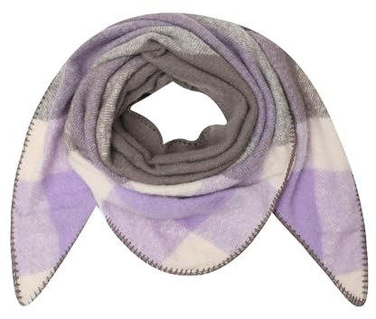 Ever Bloom Damen Schal kariert, Herbst Winter Halstuch, Winterschal mehrfarbig Karo Deckenschal warm weich, S23683:Lila Grau