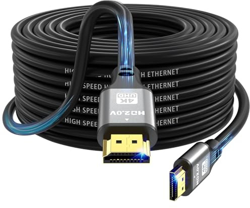 jojobnj 4K HDMI-kabel 15 m, hög hastighet, HDMI 2.0 Cord 4K @ 60 Hz, 18 Gbps, Ultra HD, Ethernet-ljud, 4K, 1080p, 3D, ark, HDR, kompatibel med Xbox, PS5, PS4, HDTV, bärbar dator med ect