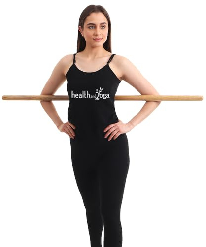HealthAndYoga StretchNHeal XL Collapsible Multi-Use Wooden Yoga Stick - Physical Exercise Dowel, Stretch Mobility Rod, Posture Pole (XL - 48 inches)