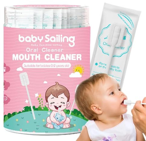 Mundreiniger für Babys, 30 weiche Mundreinigungsstäbchen, Zungenreiniger für Babys, Mundreiniger für Babygaze, flexible Babyzahnbürste für die Zungen- und Mundpflege von Babys und Kindern