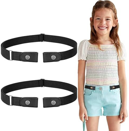 RSYHVG 2PCS Kids Elastic Belts No Buckle Stretch Belt for Boys and Girls, Invisible Adjustable Elastic Buckle Free Belt for Jeans Pants