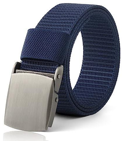 WELROG Kids Nylon Belt for Boys and Girls - Children's Belts for Boys age 6-12 Holeless Black Belt kids Schooluniform Belt with Silver Buckle