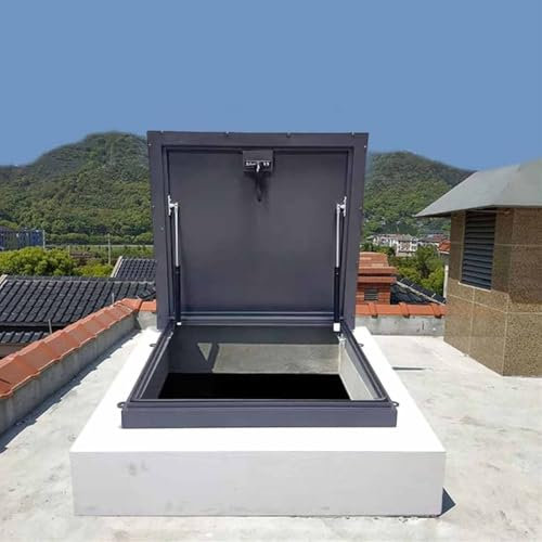 DDZJTPP Puerta De Acceso Al Techo Trampilla De Techo Cubierta contra La Lluvia Trampilla De Techo De Acero Galvanizado con Recubrimiento En Polvo Instalación De Cubierta Ventana De Techo,60x60cm