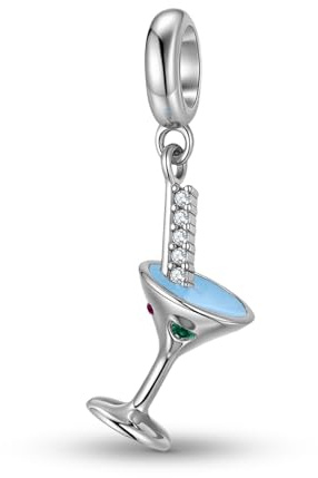 ZUOHUI Kvinnors S925 Sterling Silver Ice Cocktail Charm-pärlor kompatibla med Pandora, Biagi, Troll och Chamilia armband och halsband hänge DIY smyckestillverkning