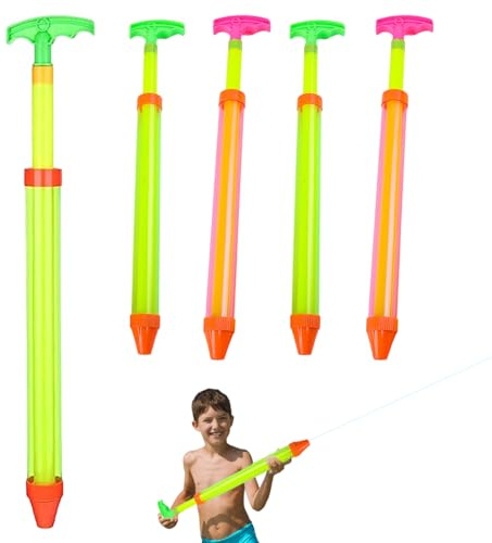 Vistnale Wasserspielzeug|Wasserpistole, Lange Spritzpistole für Kinder, Poolspielzeug, 5 Stück, 43 cm, lustige Soaker-Pistole für Schwimmbad, Strand, Garten, Outdoor (zufällige Farbe)