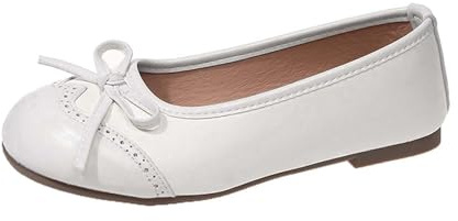 Generisch Ballerine da donna dal design classico con delicato fiocco, scarpe basse con motivo decorativo forato, comode scarpe basse per ufficio e vita quotidiana, Stile K01 beige, 37.5 EU