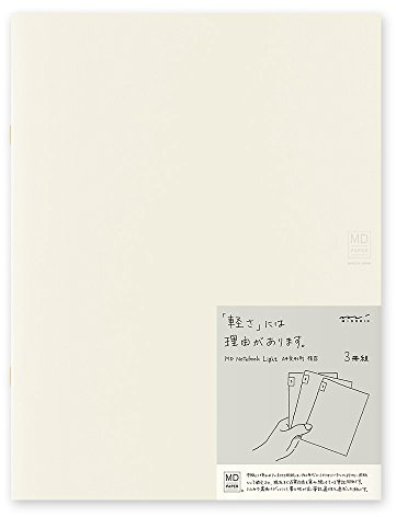 DESIGNPHIL Midori 15216006 Notebook, MD Notebook, Light, A4 Variable, Horizontal Ruled, 3 Books