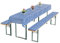 Gräfenstayn® Annabelle Biertischauflagen-Set mit Sitzpolsterung 3 TLG Bierzeltgarnitur - Öko-Tex Siegel Standard 100:Geprüftes Vertrauen (50x220cm, Blau/Weiß)