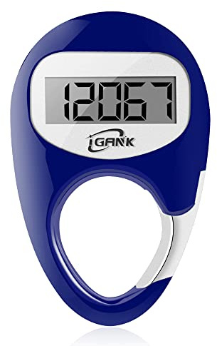 iGANK Simple Walking Pedometer 3D Step Counter for Men Women Kids (Blue)