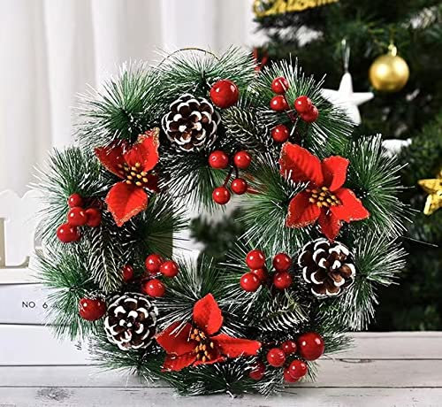 Buer Homie Ghirlanda Natalizia 30 cm - Corona per Porta d'Ingresso, Decorazione Esterna, Festone per Balcone e Camino - Idee Natalizie