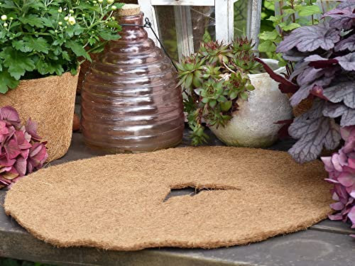 Novatool Kokos-Mulchscheiben Ø 100cm Kokos-Matte mit Loch Kübelabdeckung Ganzjährig für Topfpflanzen Winterschutz-Pflanze Pflanzenschutz Abdeckscheibe Frostschutz