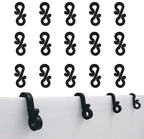 HongFuFu 100 PCS Black Gutter Hooks Clips for Outdoor Christmas Lights, Outdoor Light Hooks Clips, S Clip Hanger Hooks on Wedding Christmas Halloween Garden Decor