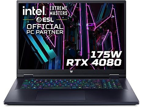 Acer Predator Helios 18 PH18-71 18-inch Gaming Laptop - (Intel Core i9-13900HX, 32 GB RAM, 2 TB SSD, NVIDIA GeForce RTX 4080 12G, 2560 x 1600 250Hz Mini LED Display, Windows 11, Black)