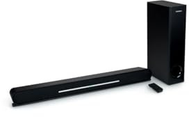 Thomson SB600BTS Soundbar - 500W Potenza Musicale Totale - Bluetooth 5.0 - Design Audio Direzionale - Subwoofer Cablato - Ingresso Ottico & AUX - Preset EQ - Telecomando - Sistema Stereo 2.1 Canali