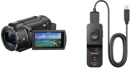 Sony FDR-AX43A 4K Kompakt-Camcorder (Ultra HD (UHD) & RMVPR1.CE7 Multi-Terminal Kabel-Fernbedienung für vibrationfrei Shutter Release