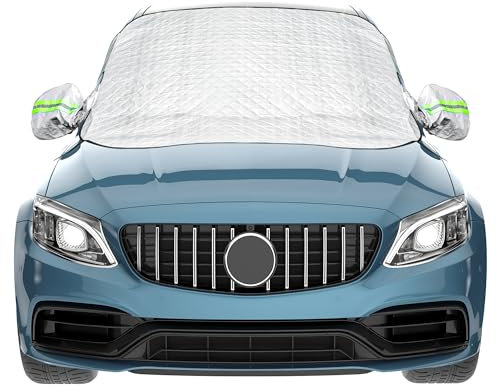 Copri Parabrezza per Auto, Copertura Parabrezza, Protezione Copri Parabrezza Auto, Contro Neve, Ghiaccio, Gelo, Anti UV, Adatto la Maggior Parte dei Veicoli, 157 * 126cm