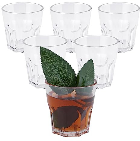 DIBALIYI 6 Piezas Vasos Acrílicos, 5.63OZ Vasos de Plástico de Transparente Reutilizables, 160ML Vasos Apilables para Adultos Niños Infantiles, Copa Irrompible para Senderismo Exterior Cámping