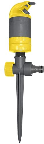 Turbina di irrigazione silenziosa su picco in plastica, portata da 3,5 m a 11,5 m, regolazione angolo da 30 a 360 °