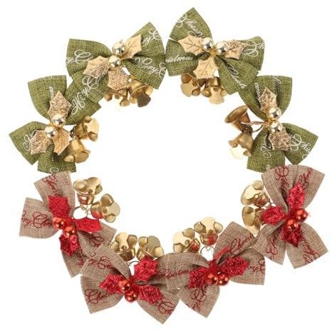 Warmhm 16 STK Weihnachtsbogen weihnachtsdeko Christbaum anhänger Weihnachtsschleifen Plüsch Bowknot Weihnachtsbaumschleifen Christbaumschmuck Weihnachtsbedarf Buchstabe schmücken