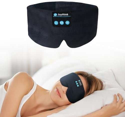 Joythink Bluetooth-hörlurar sovmask sovmask silke trådlösa hörlurar sömnhjälpmedel ögonskydd lätt ergonomisk teknik prylar för vuxna kvinnor män