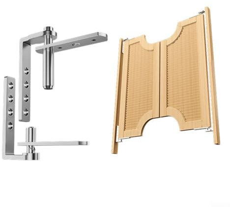 Charnières de porte en acier inoxydable, charnières de porte à double battant, charnières à ressort à retour automatique, pour portails de café (L)