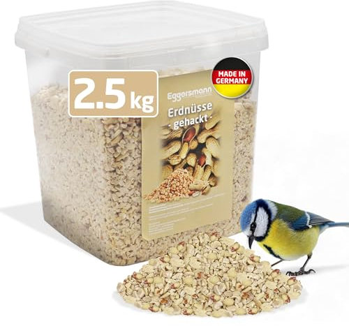 Eggersmann volaris Erdnüsse gehackt 2,5 kg – Vogelfutter für Wildvögel Energie- & proteinreich – Gehackte Erdnusskerne frisch & naturbelassen – Hochwertiges Wildvogelfutter für Ganzjahresfütterung