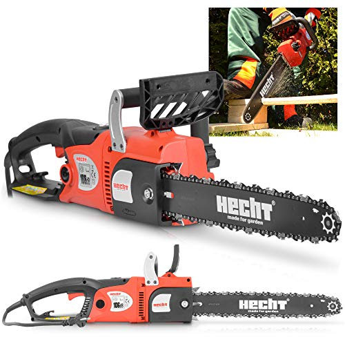 HECHT Kettensäge Elektro mit 2400 Watt Power – 45,8 cm Schwert – Soft-Start-System – Rückschlagbremse – Kette – automatische Kettenschmierung und einer Schnittgeschwindigkeit von 14 m/s