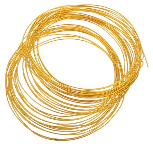 Veemoon 0.8mm Gold Crafting Wire 10m Bendable Aluminum Wire for Jewelry Making Sculpting and Beading Flexible Multi-Function DIY Supply for Art Projects and Handcrafts