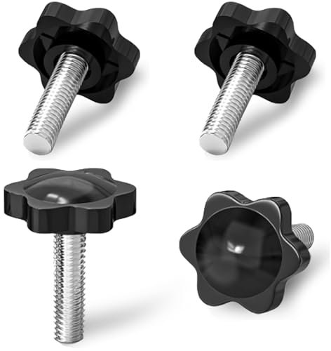 LEIFTSNE 4 Piezas Tornillo de Estrella, M8 × 40 MM Tornillo de Cabeza Moleteada, 32 MM Perilla de Estrella para Ingeniería Mecánica, Negra