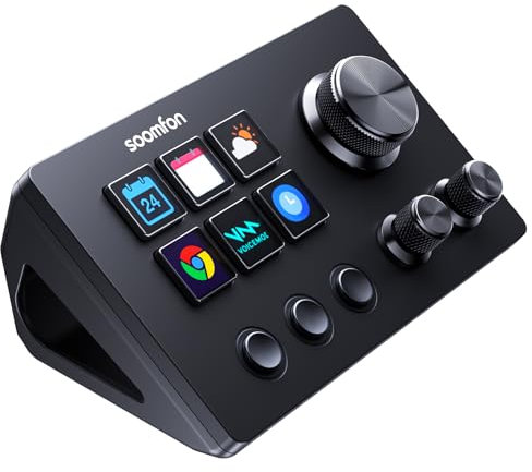 SOOMFON Stream Controller SE Deck with 6 Macro Keys and Dashboard, Customizable LCD Buttons Support Trigger Actions in OBS, Twitch, YouTube for Content Creators Streaming, Compatible with PC and Mac