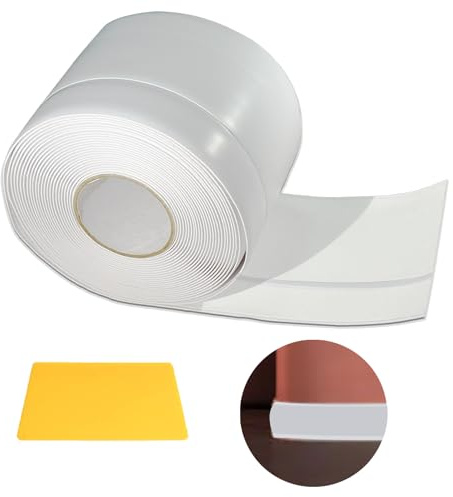 Weichsockelleiste Selbstklebend 12M 50x20 mm PVC Sockelleiste Selbstklebend, Weichsockelleiste Flexibel für Küche und Bad Geeignet