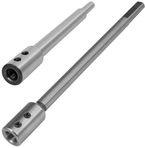 Fulton 6 & 10 Forstner Bit Extension Set – Heavy Duty Steel 3/8 Drill Bit Extension, Adds Up to 8-1/2 Drilling Depth to Forstner Bits for Woodturning, Furniture & Carpentry