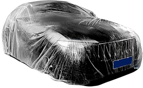 Bildammskydd – 12 x 22 fot transparent polyeten, alla väderkläder, smidig, flexibelt inner- och ytterskydd, förtjockat PE-fordonsskydd | absolut färgskydd för förvaring i snö