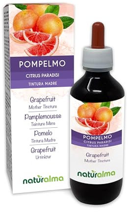 Pompelmo (Citrus paradisi) semi Tintura Madre analcoolica Naturalma - Arricchito con Vitamina C - Estratto liquido gocce 200 ml - Integratore alimentare - Vegano