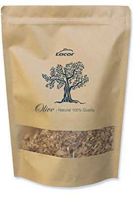 Lacor - 69555 - Ahumador de alimentos, Serrín para Ahumar, Madera de Olivo, 100% Natural, Sabor Olivo: Aporta un Sabor Suave y Aromático, 600gr
