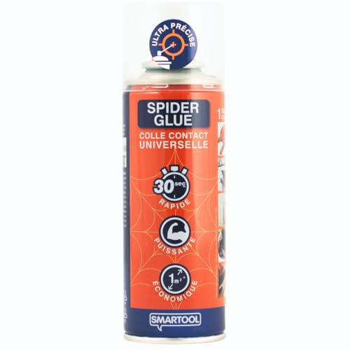 Smartool Spider Glue | Colle Néoprène - Colle En Spray Extra Forte Et Séchage En 30s - Tous Types De Matériaux