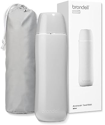 Brondell GoSpa Advanced Portable Bidet for Travel–Pop-Up Nozzle System –High-QualityCompact Bidet with Discreet Travel Bag for Convenient Storage–500mL, Gray