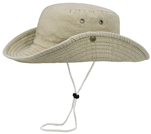 Sun-Hats-for-Hats-for Hombres Protección Sombreros Ancho Borde Taza Safari Boonie para Verano (XL; 23 5/8-24), Caqui, X-Large