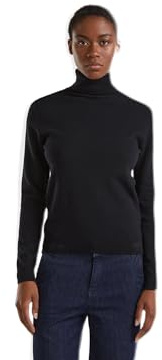 United Colors of Benetton Camiseta Ciclista M/L 1002d2348 Suéter, Negro 100, L para Mujer