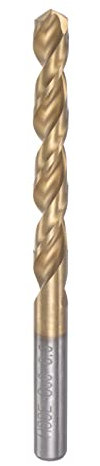 sourcing map Twist Drill Bit 8.5mm Titanium Coated (HSS-E) M42 High Speed Steel 8% Cobalt Straight Shank for Stainless Steel Aluminum Alloy Metal