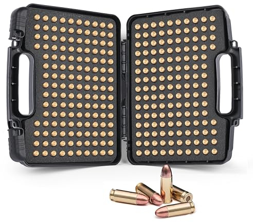 10mm/45ACP Ammo Storage Box, Ammo Case for 40 S&W Caliber, Holds 280 Rounds