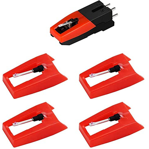 Orolotay Plattenspieler-Nadel, 1 PC-Plattenspieler- mit 4 StüCk-Diamantstift- für, ION, LP