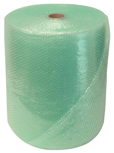Globe Packaging 500mm x 50m Green Biodegradable Bubble Wrap Roll with Small Air Bubbles - Cushioning & Protection Packaging for Moving House, Ecommerce and Storage