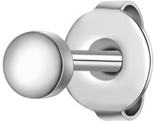 True Rebels Herren Ohrstecker aus Edelstahl silber 1 Stück