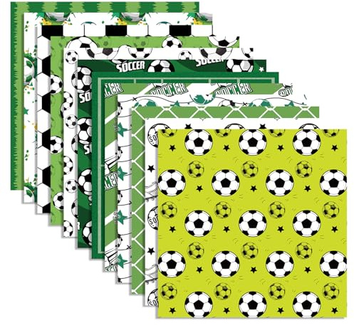 24 Hojas de Papel Scrapbook Fútbol 30x30 cm para Scrapbooking, Manualidades DIY, Tarjetería, Invitaciones, Sobres, Origami, Diario, Tarjetas Decorativas, Fondo de Arte